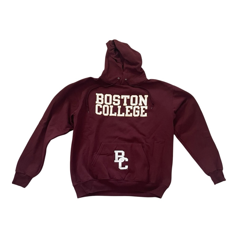 Champion Men's Boston College Hoodie Logo Pullover, Maroon Size Medium